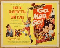 y197 GO MAN GO half-sheet movie poster '54 Harlem Globetrotters bio!