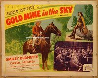 y200 GOLD MINE IN THE SKY half-sheet movie poster R40s Gene Autry, Smiley