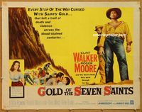 y201 GOLD OF THE SEVEN SAINTS half-sheet movie poster '61 Clint Walker