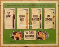 y203 GRASS IS GREENER half-sheet movie poster '61 Cary Grant, Kerr