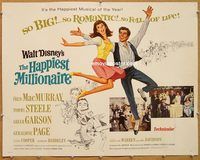 y208 HAPPIEST MILLIONAIRE half-sheet movie poster '68 Walt Disney