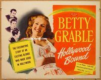 y218 HOLLYWOOD BOUND half-sheet movie poster '47 Betty Grable, Lucy Ball