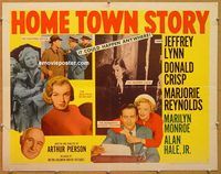 y220 HOME TOWN STORY half-sheet movie poster '51 sexy Marilyn Monroe!