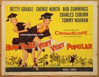 y227 HOW TO BE VERY, VERY POPULAR half-sheet movie poster '55 Grable