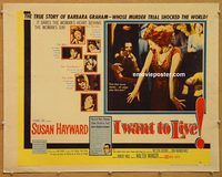 y233 I WANT TO LIVE half-sheet movie poster '58 S. Hayward, Barbara Graham