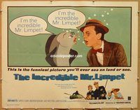 y238 INCREDIBLE MR LIMPET half-sheet movie poster '64 Don Knotts, Cook