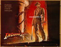 y239 INDIANA JONES & THE TEMPLE OF DOOM half-sheet movie poster '84 Ford