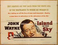 y244 ISLAND IN THE SKY half-sheet movie poster '53 John Wayne, WWII