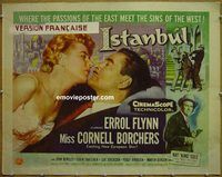 y248 ISTANBUL half-sheet movie poster '57 Errol Flynn, Borchers