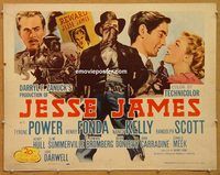 y254 JESSE JAMES half-sheet movie poster R51 Tyrone Power, Henry Fonda