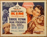 y260 KIM half-sheet movie poster R62 Errol Flynn, Lukas, Rudyard Kipling
