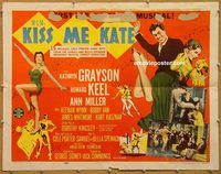 y261 KISS ME KATE half-sheet movie poster '53 Kathryn Grayson, Keel