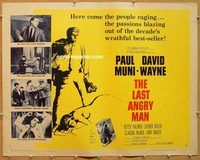 y265 LAST ANGRY MAN half-sheet movie poster '59 Paul Muni, David Wayne