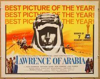 y270 LAWRENCE OF ARABIA half-sheet movie poster '63 Peter O'Toole classic!