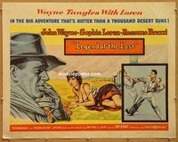 y271 LEGEND OF THE LOST half-sheet movie poster '57 John Wayne, Loren