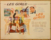 y272 LES GIRLS half-sheet movie poster '57 Cukor, Gene Kelly, Mitzi Gaynor