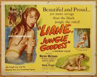 y273 LIANE JUNGLE GODDESS half-sheet movie poster '58 super sexy blonde!