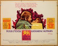 y279 LION IN WINTER half-sheet movie poster '68 Kate Hepburn, O'Toole