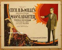 w010 MANSLAUGHTER half-sheet movie poster '22 Cecil B. DeMille, Meighan