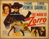 y300 MARK OF ZORRO half-sheet movie poster R46 Tyrone Power, Darnell