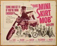y306 MINI-SKIRT MOB half-sheet movie poster '68 AIP, sexy biker girl!