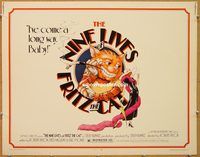 y329 NINE LIVES OF FRITZ THE CAT half-sheet movie poster '74 R. Crumb
