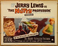 y337 NUTTY PROFESSOR half-sheet movie poster '63 mad Jerry Lewis!