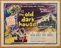 y342 OLD DARK HOUSE half-sheet movie poster '63 Hammer, William Castle