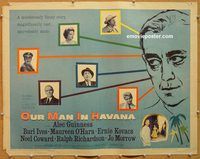 y354 OUR MAN IN HAVANA style B half-sheet movie poster '60 Alec Guinness