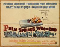 y359 PALM SPRINGS WEEKEND half-sheet movie poster '63 Troy Donahue