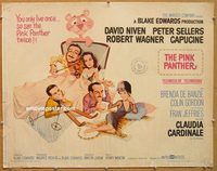 y374 PINK PANTHER half-sheet movie poster '64 Sellers, Niven, Rickard art!