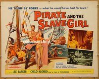 y377 PIRATE & THE SLAVE GIRL half-sheet movie poster '61 Lex Barker
