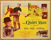 y385 QUIET MAN style B half-sheet movie poster '51 John Wayne, O'Hara