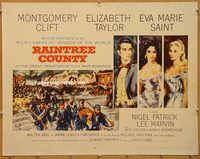 y388 RAINTREE COUNTY half-sheet movie poster '57 Monty Clift, Liz Taylor
