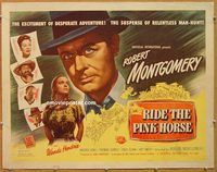 y396 RIDE THE PINK HORSE half-sheet movie poster '47 Robert Montgomery