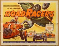 y398 ROADRACERS half-sheet movie poster '59 cool AIP sports car racing!
