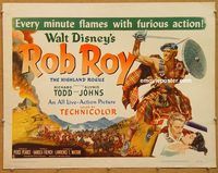 y399 ROB ROY half-sheet movie poster '54 Walt Disney, Richard Todd