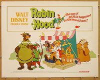 y400a ROBIN HOOD half-sheet movie poster '73 Walt Disney