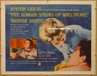 y402 ROMAN SPRING OF MRS STONE half-sheet movie poster '62 Beatty, Leigh