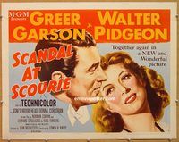 y407 SCANDAL AT SCOURIE style B half-sheet movie poster '53 Garson, Pidgeon