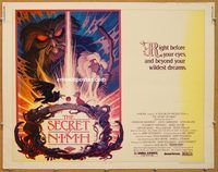 y412 SECRET OF NIMH half-sheet movie poster '82 Don Bluth mouse cartoon!