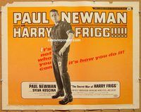 y413 SECRET WAR OF HARRY FRIGG half-sheet movie poster '68 Paul Newman
