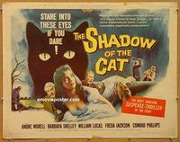 y415 SHADOW OF THE CAT half-sheet movie poster '61 Barbara Shelley
