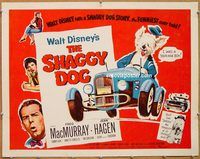 y416 SHAGGY DOG half-sheet movie poster '59 Disney, Fred MacMurray