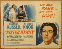 y423 SISTER KENNY style B half-sheet movie poster '46 Rosalind Russell