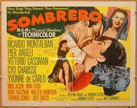 y428 SOMBRERO half-sheet movie poster '53 Ricardo Montalban, Pier Angeli