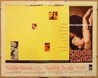 y434a SPLENDOR IN THE GRASS half-sheet movie poster '61 Wood, Beatty