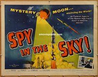 y434b SPY IN THE SKY half-sheet movie poster '58 Steve Brodie, sci-fi!