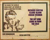 y435 SPY WHO CAME IN FROM THE COLD half-sheet movie poster '65 Burton