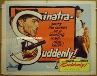 y442 SUDDENLY half-sheet movie poster '54 Frank Sinatra, Sterling Hayden